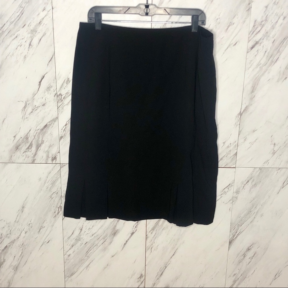 Vintage E. H. Woods Pleated Black Pencil Skirt SZ 16